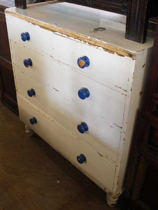 Painted pine chest of drawers